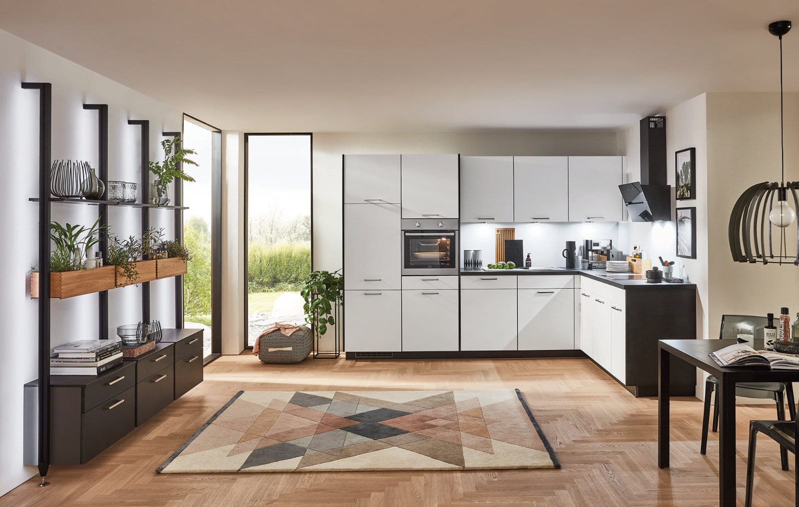 Nobilia Matt White L Shaped Kitchen 2021 3 | Lead Wolf, Peterborough