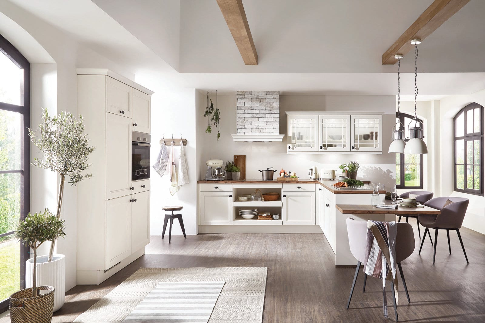 Nobilia Matt White Shaker Open Plan Kitchen 2021 | Lead Wolf, Peterborough