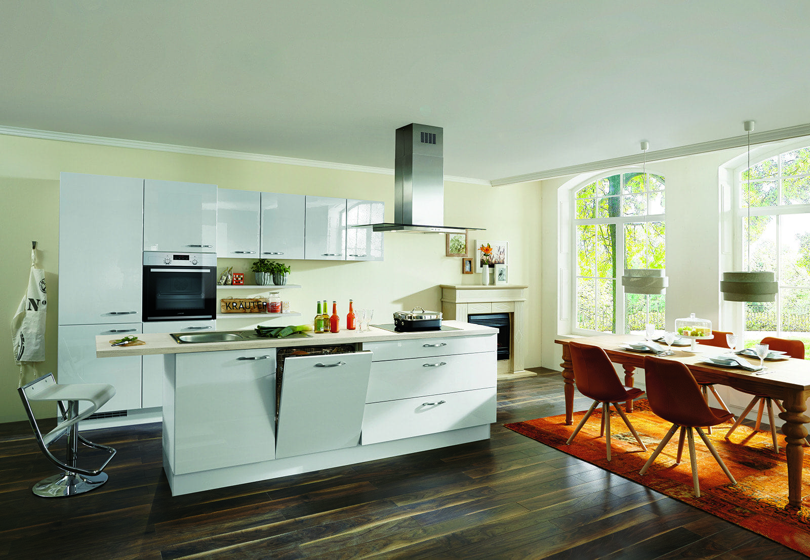 Nobilia Modern White Gloss Kitchen With Island | Lead Wolf, Peterborough