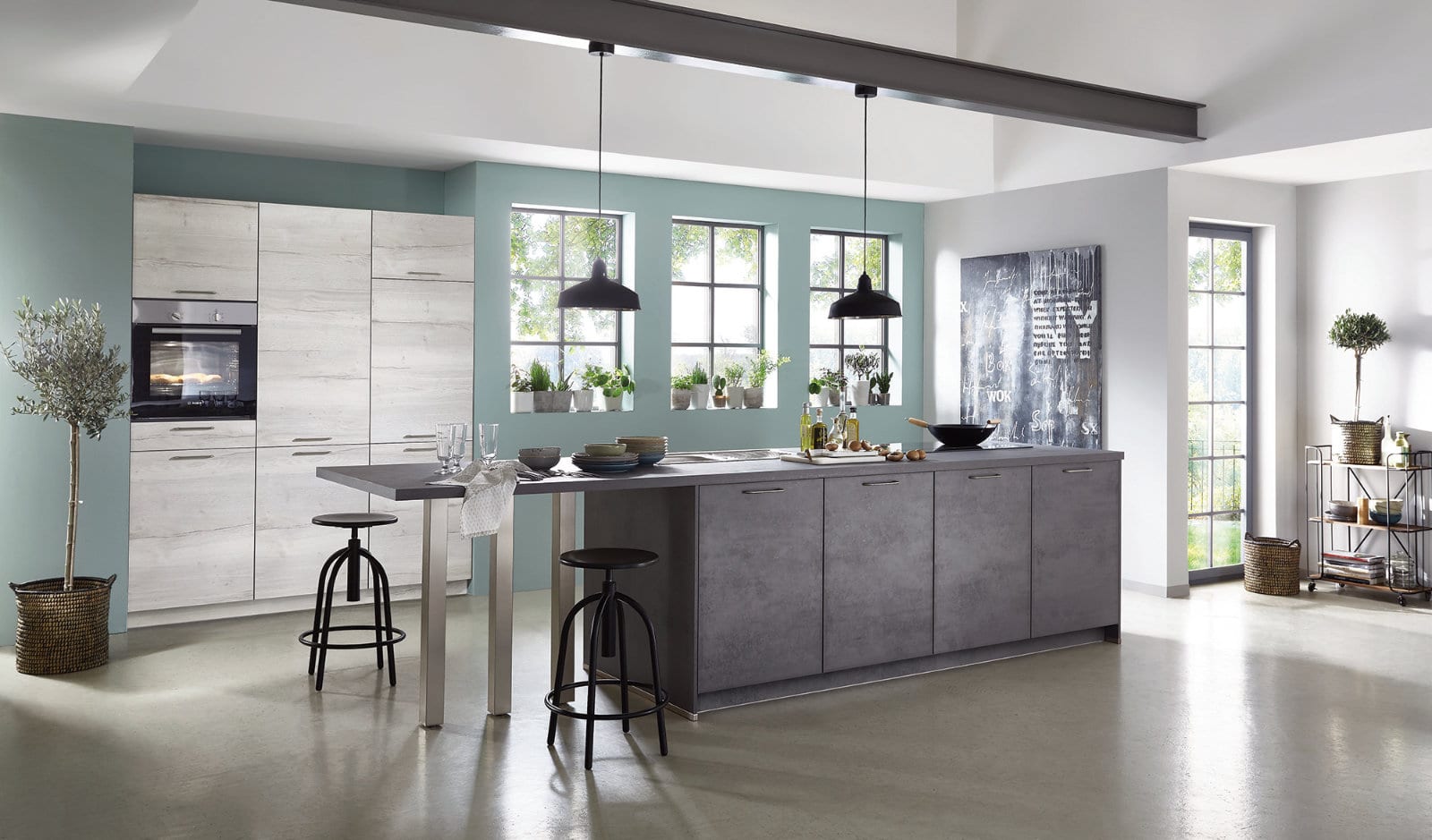Nobilia Open Plan Stone Kitchen With Island 2021 2 | Lead Wolf, Peterborough