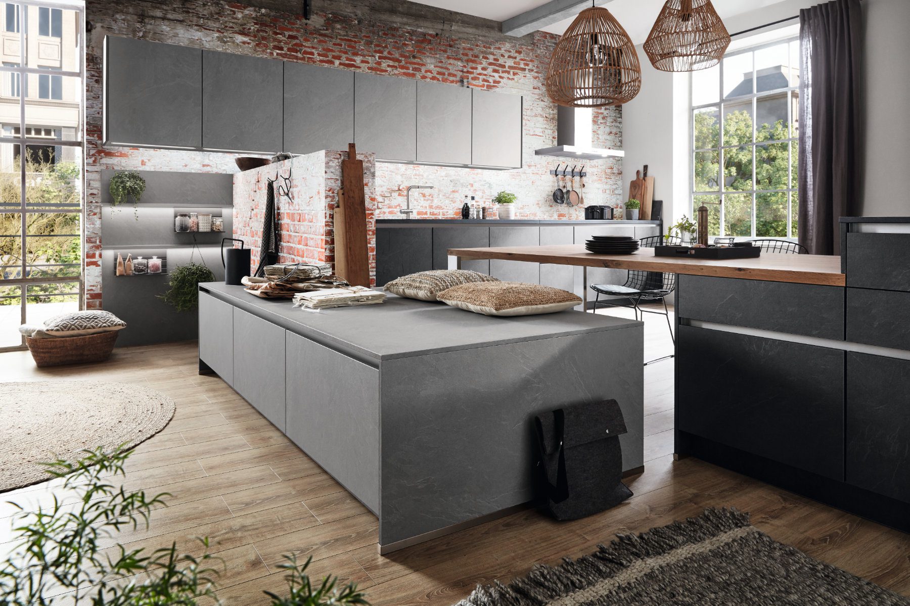 Nobilia Stone Open Plan Kitchen | Lead Wolf, Peterborough